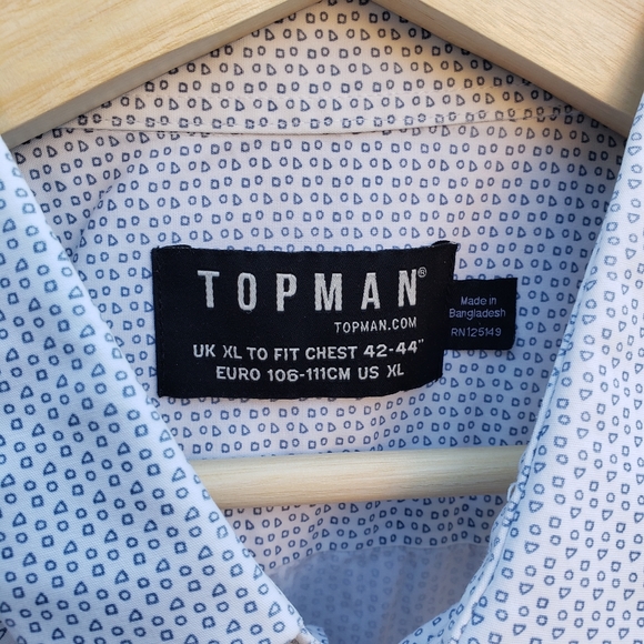 Topman Blue pattern button down - Picture 2 of 2